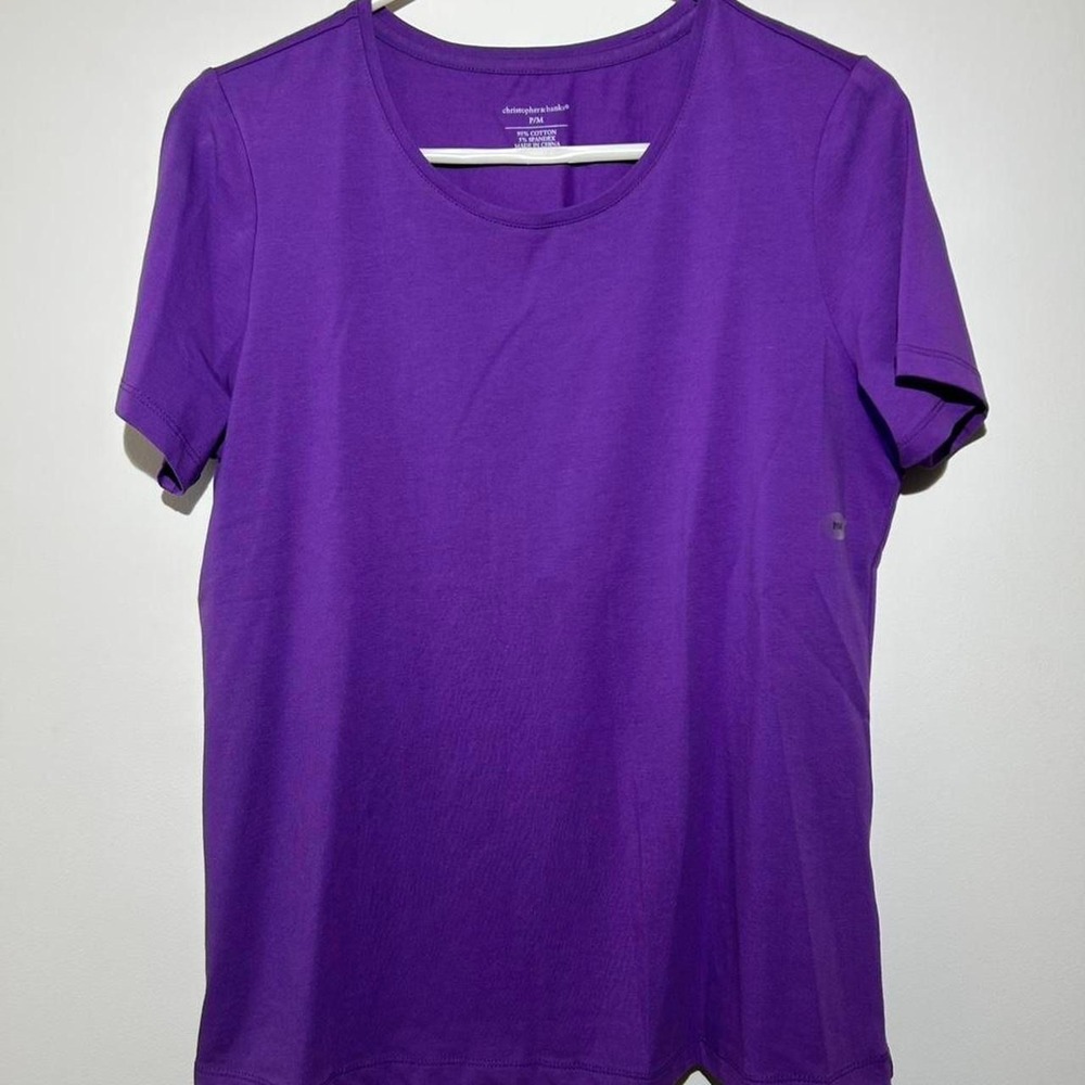 Christopher & Banks Purple Cotton Spandex T-shirt Womens P/M